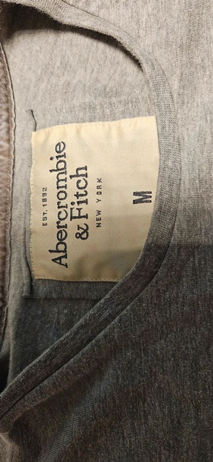 T shirt gris clair, manches courtes, Abercrombie & Fitch, taille M, nickel - photo numéro 5