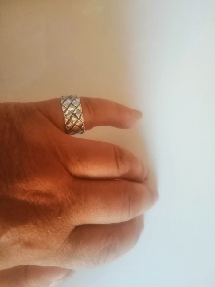 🌸Bague anneau large strié argent Neuf 🌸 - photo numéro 5