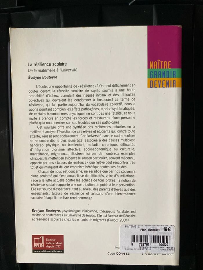 La résilience scolaire de Evelyne Bouteyre - photo numéro 2