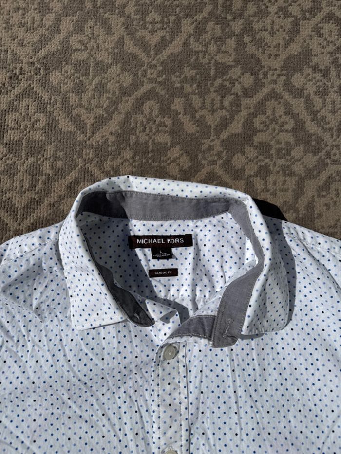 Chemise Michael Kors à pois bleu – Taille L - photo numéro 3
