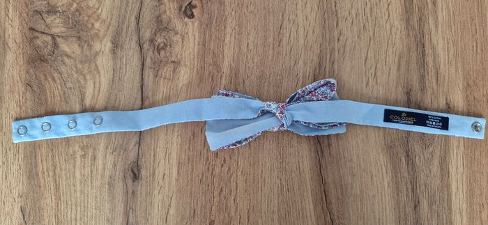 Nœud papillon le colonel bleu et rose - photo numéro 2