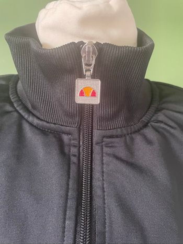 Veste vintage Ellesse noire – Logo brodé & bandes pression - photo numéro 2