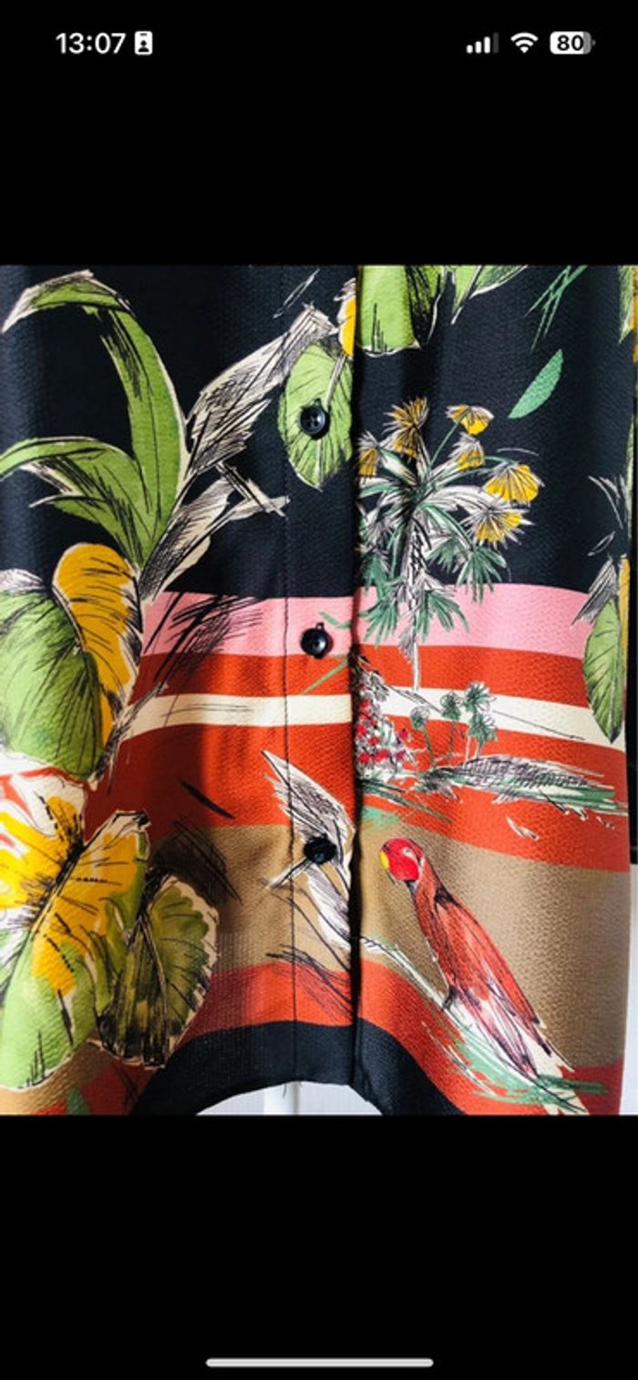 🌿🦜Chemise esprit Jungle Chic Zara tropical shirt🌿🦜 - photo numéro 9