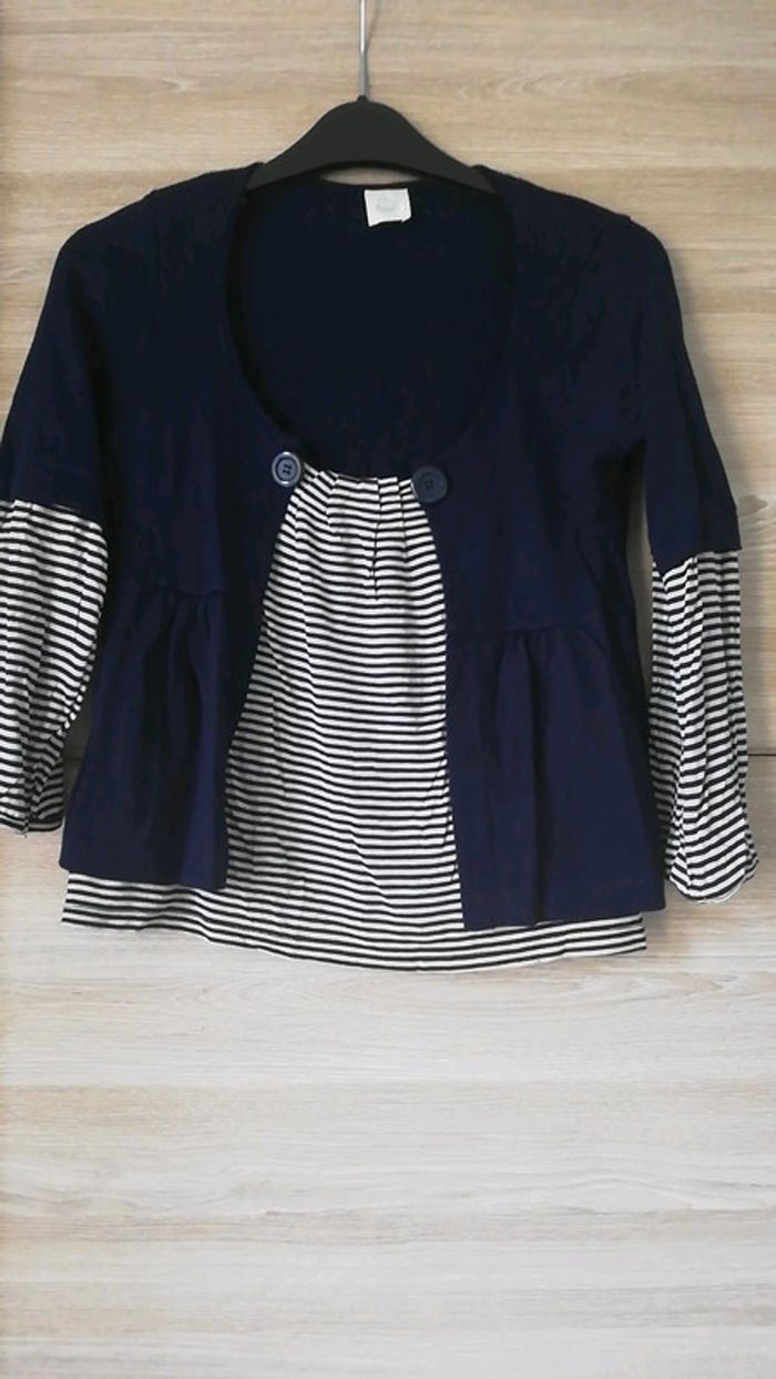 Pull rayures bleu blanc