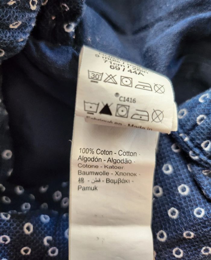 Salopette short bleu marine fille 9 mois - photo numéro 4