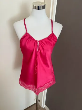 Etam top, caraco, rose, satin fuchsia, taille 38 femme