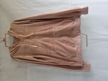 Veste zippé à capuche S Voyelles Rose poudré