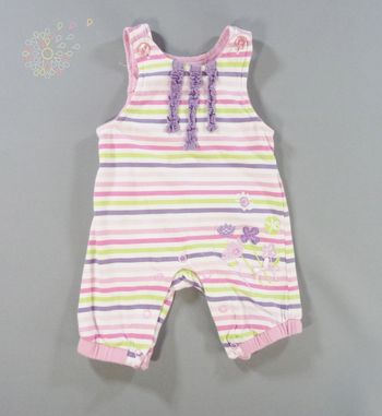 Combinaison sans manche jersey multicolore rayures Prémaman 1 mois 54 cm fille
