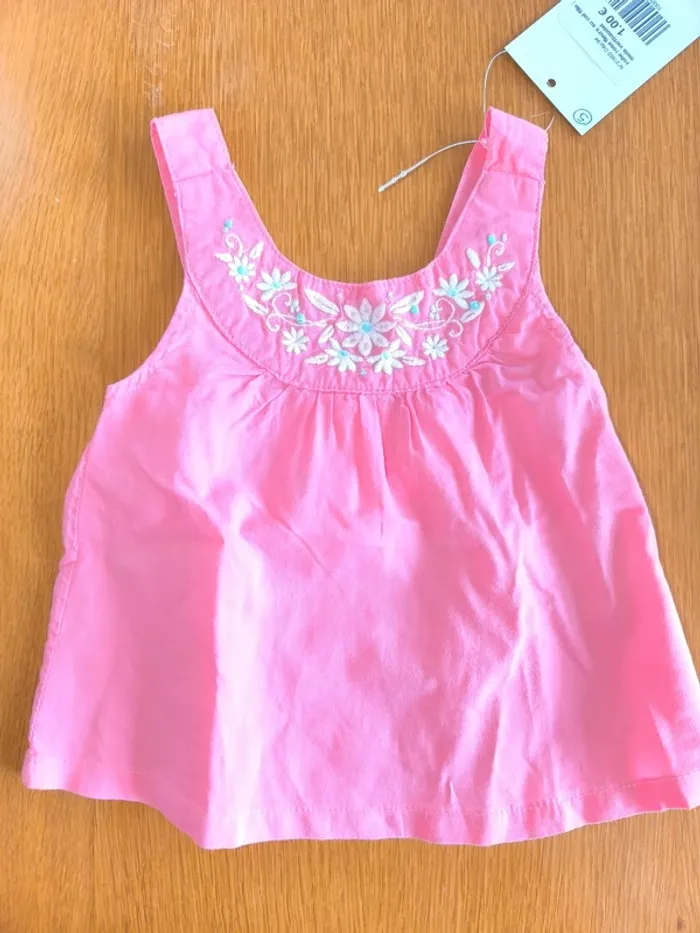 318555 robe rose fleurs au col fille 3 mois vertbaudet