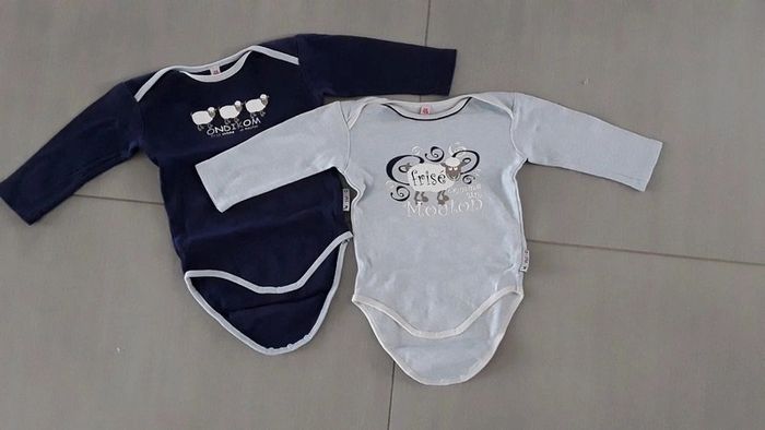 Lot de 2 bodies manches longues 9 mois