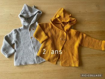 Lot 2 vestes/gilets en laine 24 mois