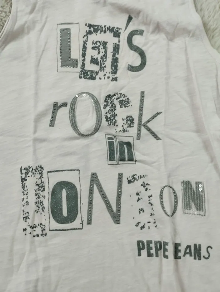 Débardeur rose pâle pepe jeans 10 ans - photo numéro 3