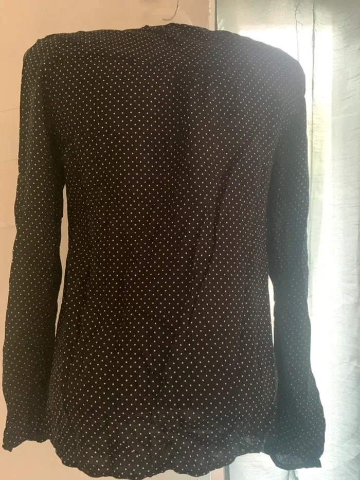 Blouse camaïeu noir à pois blanc taille 40 - photo numéro 7