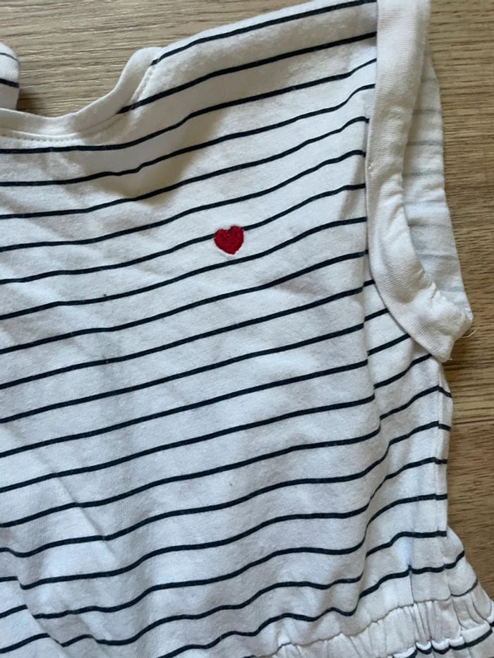 Robe marinière détail cœur rouge 18 mois - photo numéro 2