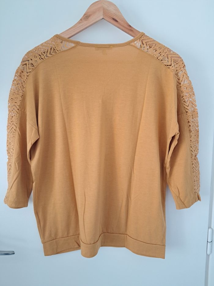 Tee-shirt manche 3/4 taille S moutarde - photo numéro 5
