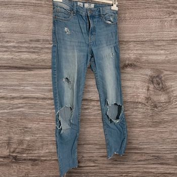 Jean skinny taille haute troué, Bershka - 38/M