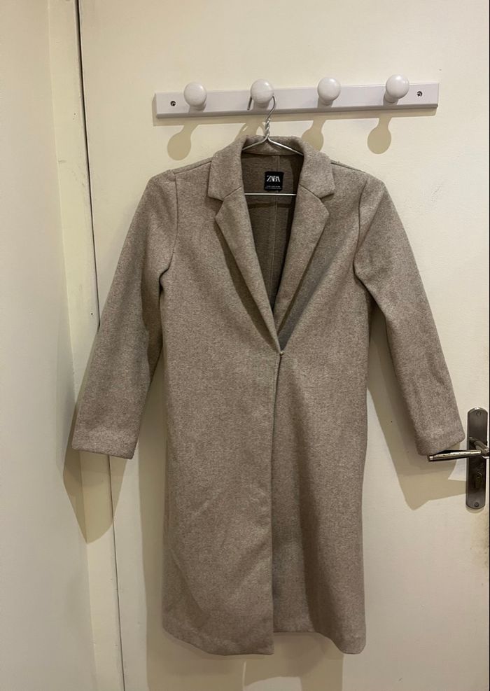 Manteau long beige chic hiver zara taille S/36 - photo numéro 3