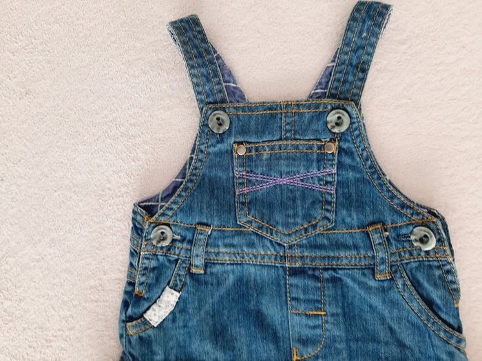 Robe en jean bleu foncé bas volanté liberty 9 mois Tissaia - photo numéro 4