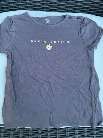 Tee shirt Kiabi bleu marine gris et or 