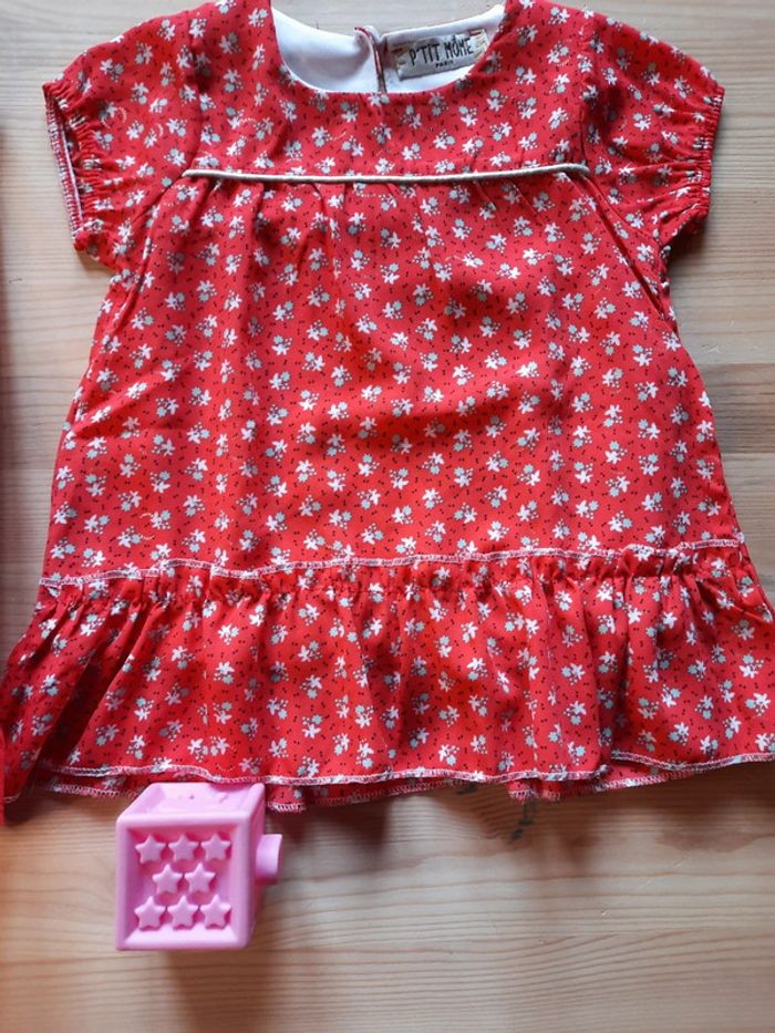 Lot 2 robes rouge fille 6 mois ou 68 cm - photo numéro 3