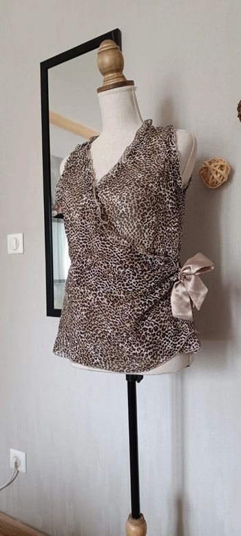 Haut léger transparent léopard