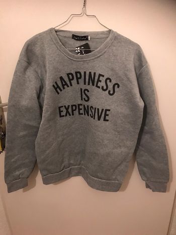 sweat gris xl neuf happiness is expensive