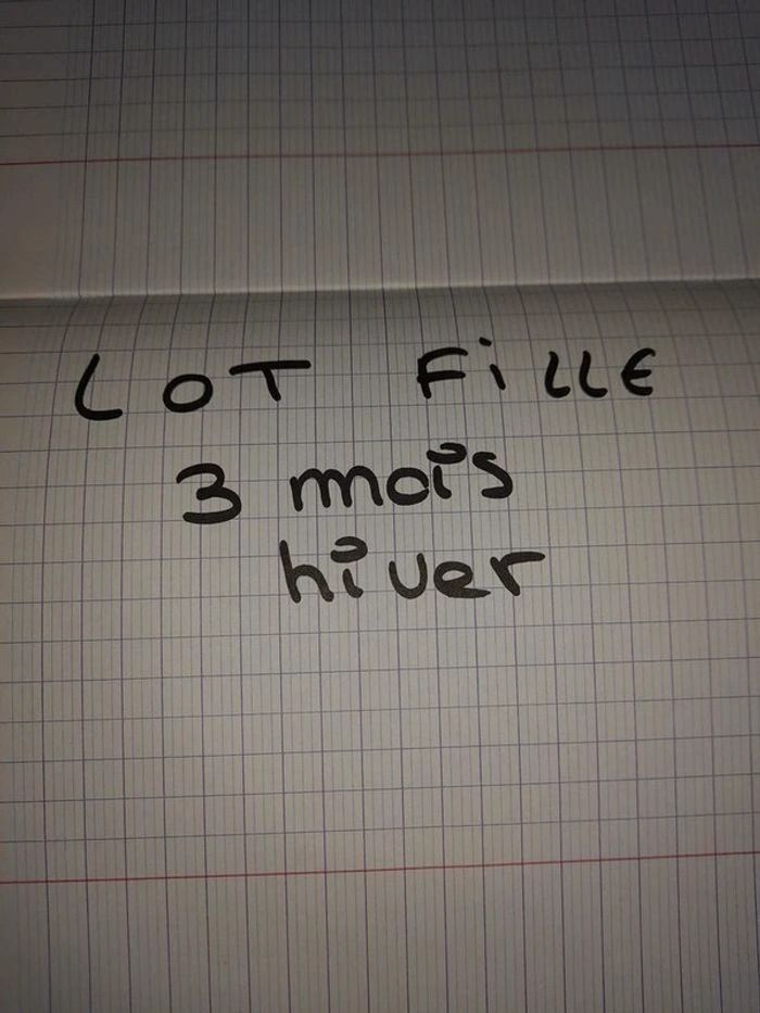 Lot fille hiver en 3 mois