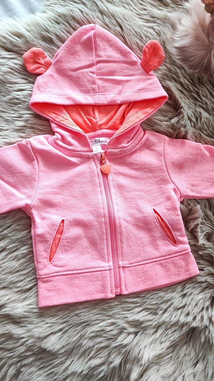 Gilet a capuche rose Kiabi 1 mois - photo numéro 5