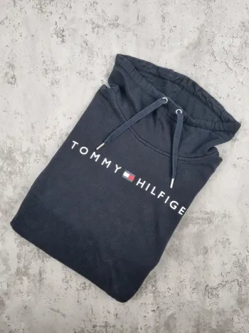 Sweat col montant Tommy Hilfiger noir – Taille XL Femmes (mesures en photos)