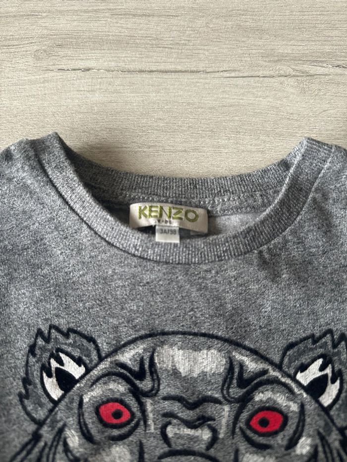 T-shirt longues manches gris Kenzo authentique 3ans - photo numéro 3
