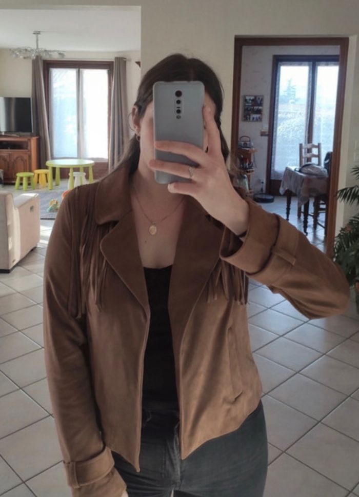 Blazer suédine Camel - photo numéro 3