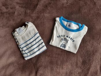 Lot 2 t shirts manches courtes petit bateau 6 mois