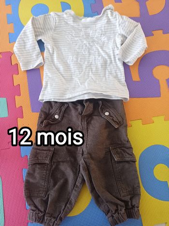 Lot pantalon sweat manche longue 12 mois