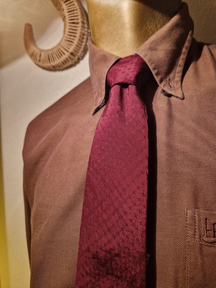Cravate vin satiné a motif Pierre cardin - photo numéro 4