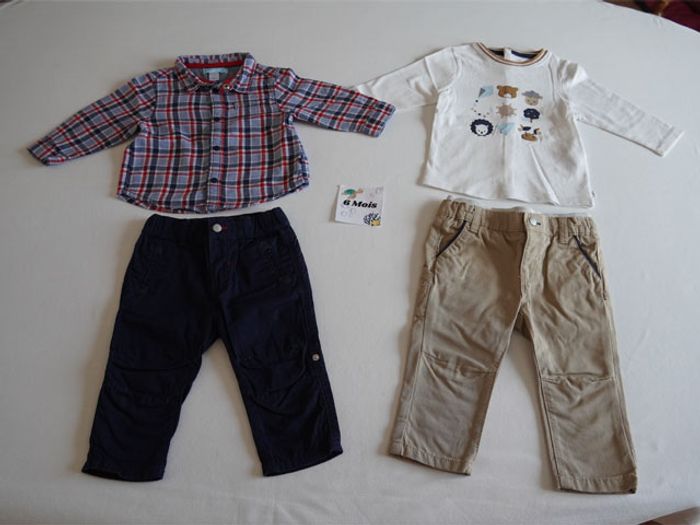 Lot n°7 Vêtements Obaibi 6 mois : 5 Pantalons + 5 Hauts - photo numéro 3