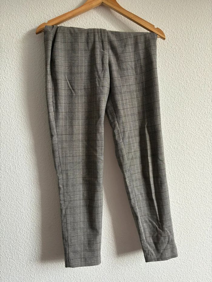 Pantalon habillé à carreaux gris H&M Taille 34 - photo numéro 4