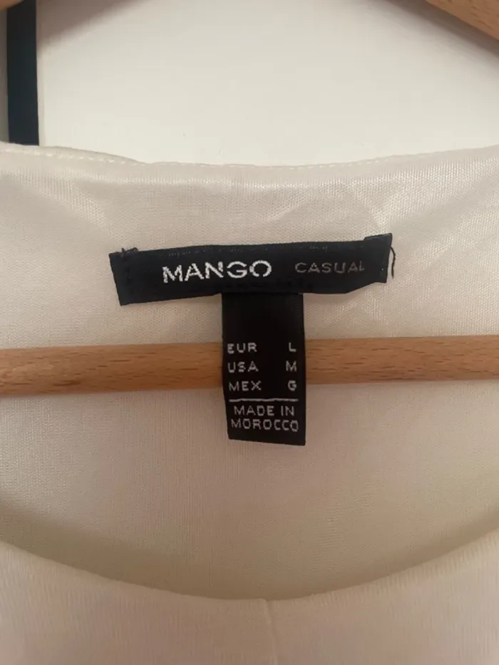Robe banche et moutarde Mango L - photo numéro 2
