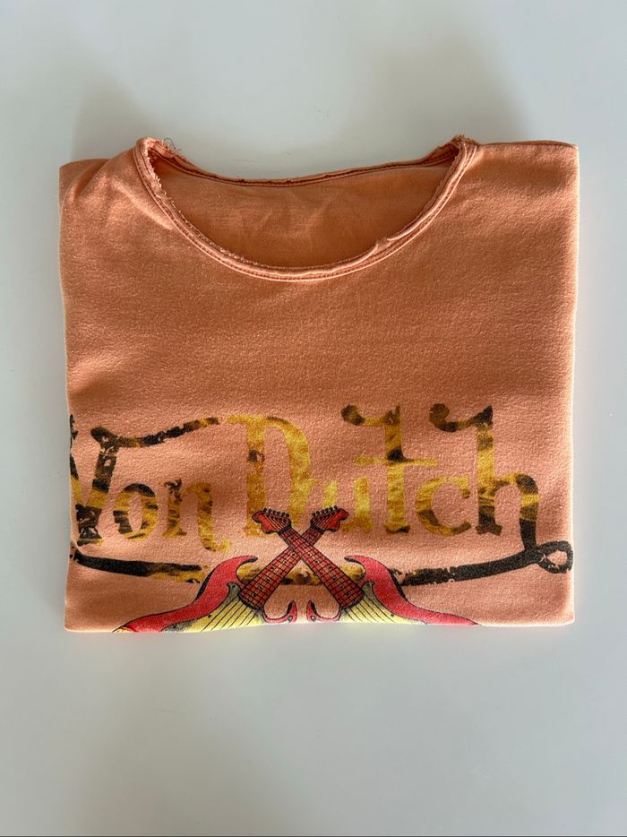 Tee Shirt Manches Longues, Orange, Rock : Von Dutch, Taille : M - photo numéro 10
