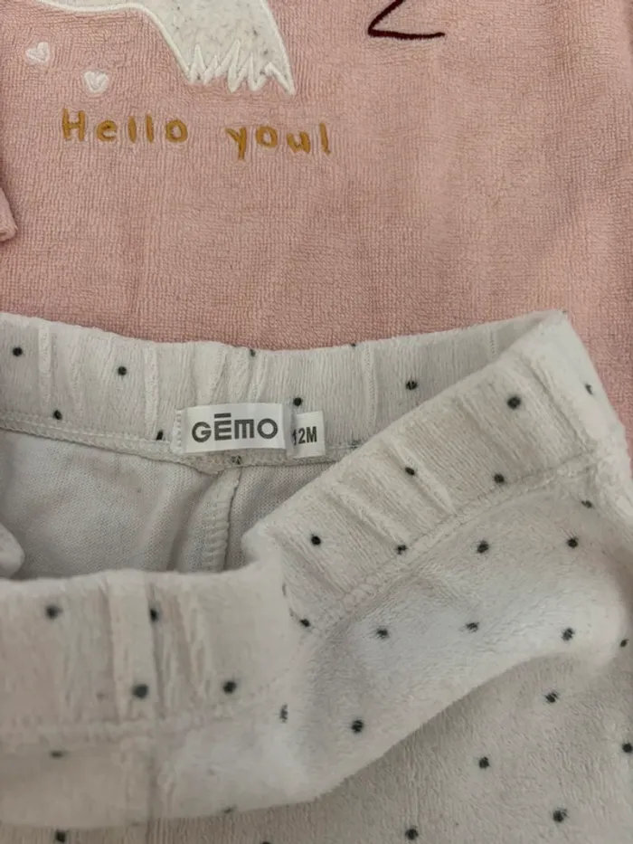 Pyjama 2 pièces bébé fille 12mois - photo numéro 3