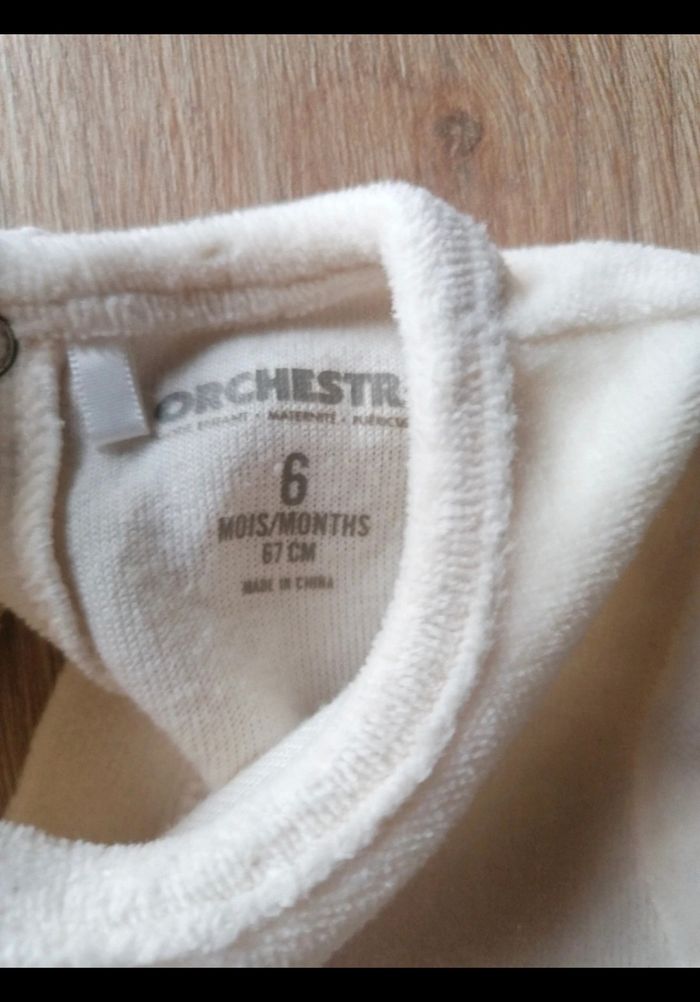 Lot de deux pyjamas velours 6 mois - photo numéro 9