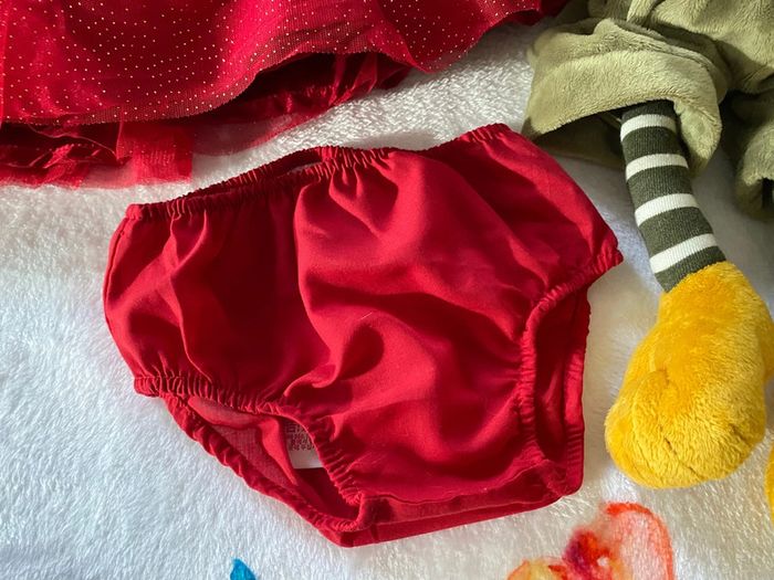 Robe de princesse rouge Minnie Disney de Noël 6-9 mois - photo numéro 4