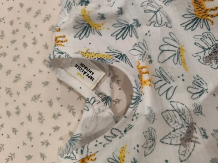 Pyjama une pièce motif jungle TAO 6 mois - photo numéro 4