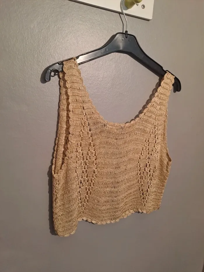 Débardeur femme moutarde en crochet - Marque Mystic - Taille 38 - État neuf. - photo numéro 11