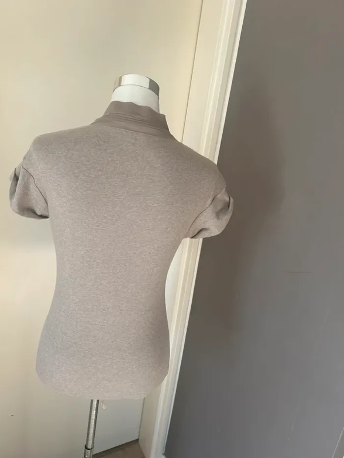 Peserico top haut blouse 2 en 1 beige et blanche taille fr 38 - photo numéro 5