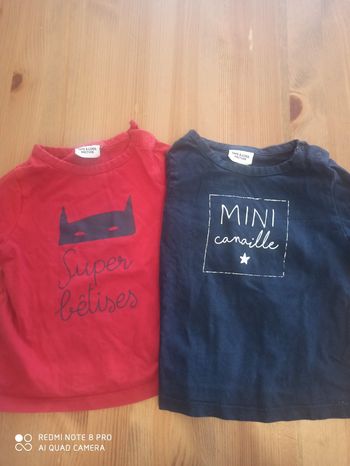 2 t-shirts manches longues