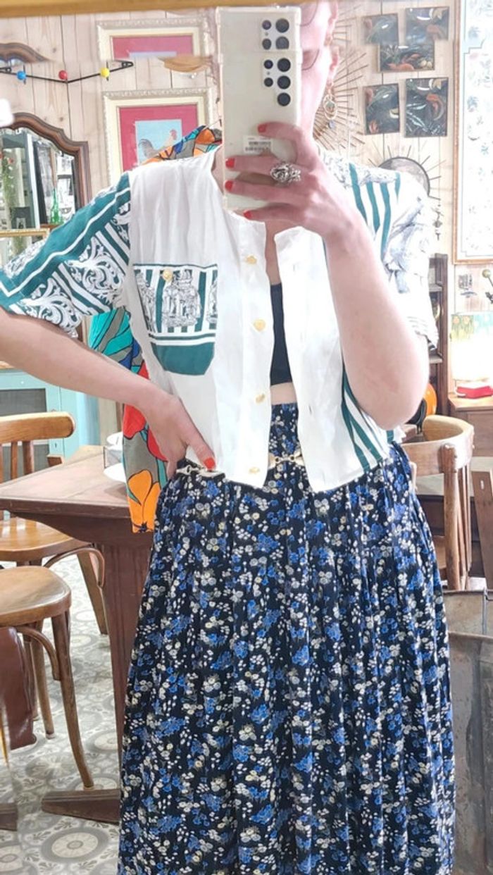 Adorable petite blouse vintage fluide cropée