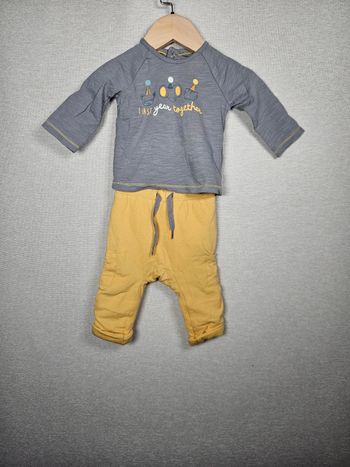 Ensemble T-shirt manches longues + pantalon épais orchestra 3 mois 60 cm