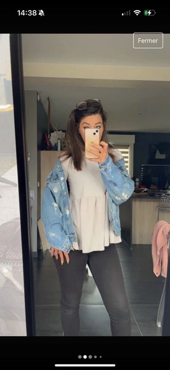 Veste en jeans over size déchirée