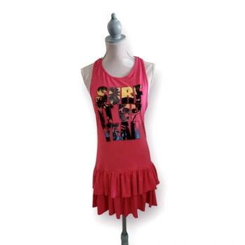 Robe rose dos croisé à volants avec sequins C&A taille 10 ans