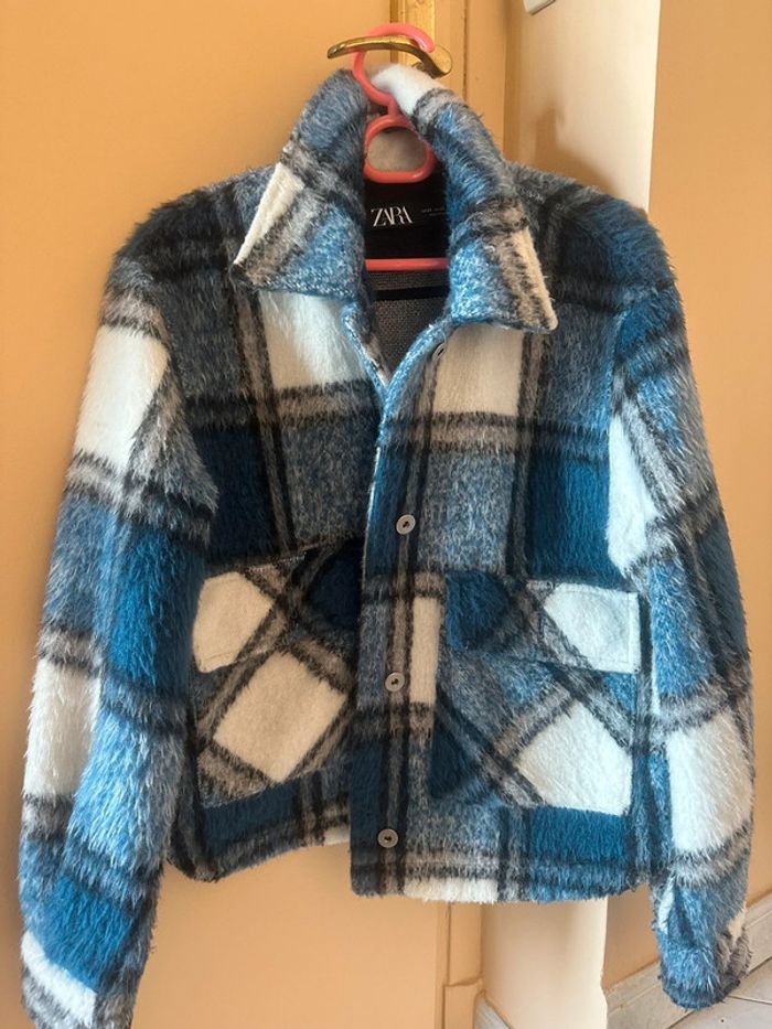 Veste à carreaux femme Zara
